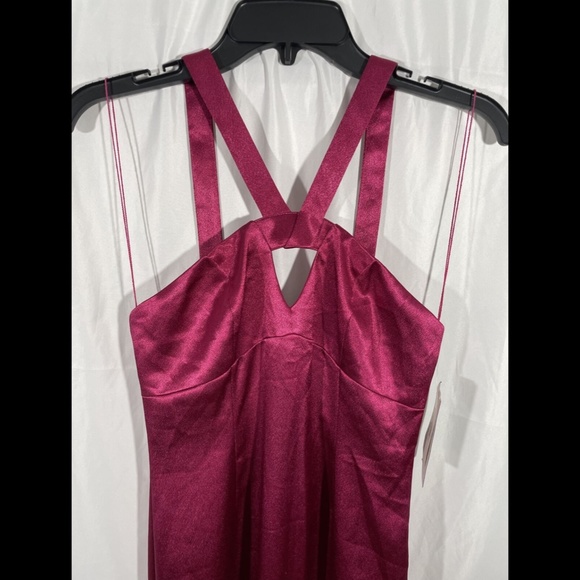 NEW $175 Aidan by Aidan‎ Mattox Liquid Satin Dress in Raspberry [SZ 0 ] - Picture 4 of 12